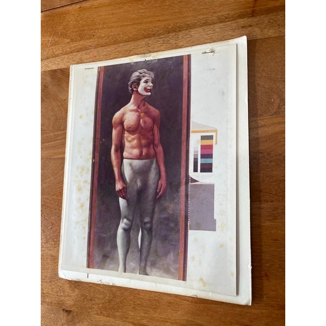 1970s Avant-Garde Figural Print Proof, Theatrical Mime Male Portrait Color Bars For Sale - Image 4 of 7