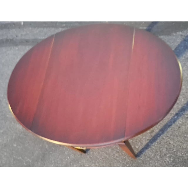 Brown Pair 1940s Imperial Grand Rapids Genuine Mahogany Pembroke Tables, Refinished For Sale - Image 8 of 10