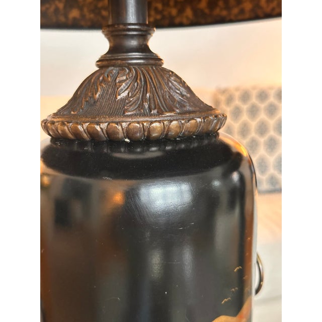 1990s Theodore Alexander Hand-Painted Chinoiserie Table Lamps – Pair For Sale - Image 6 of 16