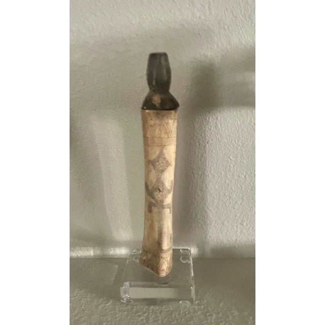 Tribal 19th Century Indonesian Tribal Scrimshaw Figure Sculpture (10" High) For Sale - Image 3 of 8