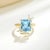 Contemporary Kai Blue Topaz Sapphire Butterfly Cocktail Ring in 14k Yellow Gold Ring, size 5 For Sale - Image 3 of 5