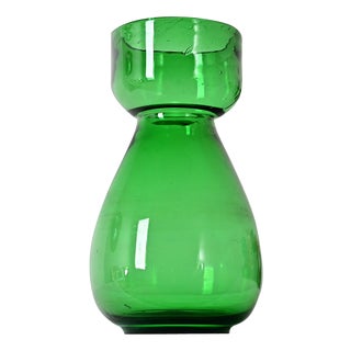 Victorian 19th Century Green Glass Hyacinth Vase For Sale