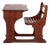 Antique Pine School Desk with Attached Bench For Sale