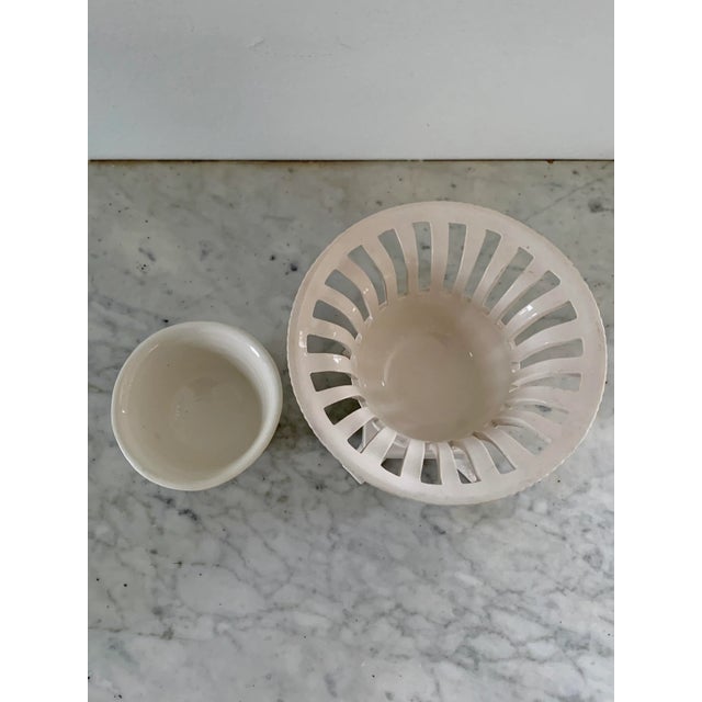 Ceramic Italian Reticulated Neoclassical Porcelain Lion Paw Footed Basket Cachepot For Sale - Image 7 of 10