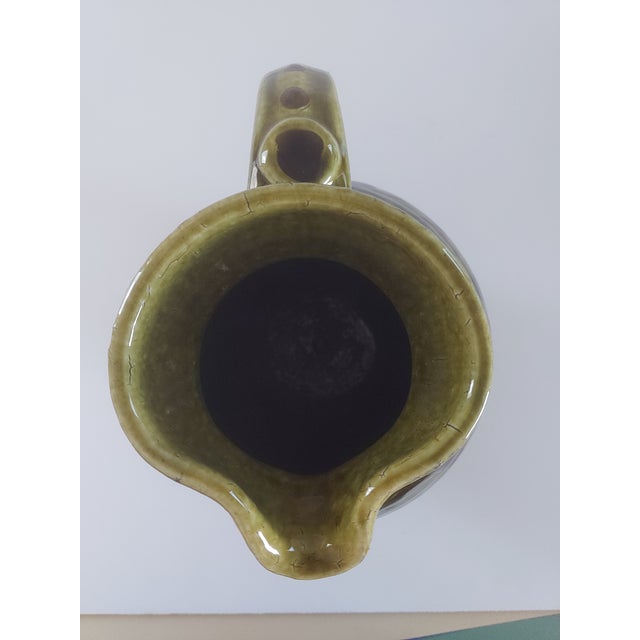 Olive Mid-Century Japanese Studio Pottery Jug For Sale - Image 8 of 9