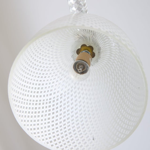Italian Reticello Murano Glass Chandelier Attributed to Ercole Barovier, 1940s For Sale - Image 4 of 13