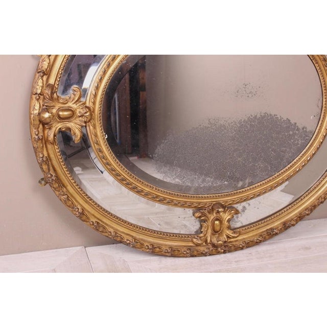 Victorian Giltwood Oval Marginal Plate Mirror For Sale - Image 3 of 11