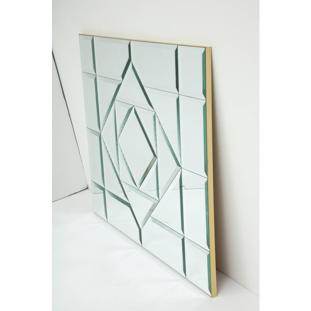 1990s Large Faceted Bevelled Mirror For Sale - Image 5 of 8