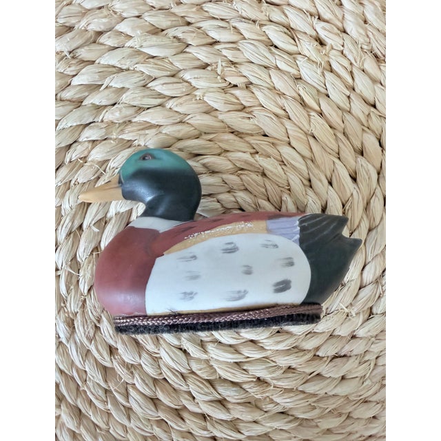 Vintage Ceramic Mallard Duck Lint Brush Figurine by Jasco For Sale - Image 12 of 12