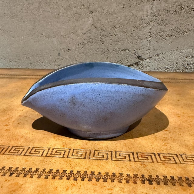Vermeulen Holland Handmade Blue Pottery Bowl Dish Catch All Mid-Century For Sale - Image 4 of 12