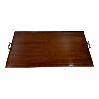 Oversized Antique English Mahogany Butlers Tray For Sale