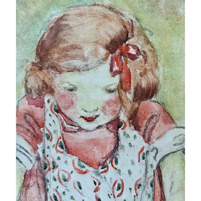 Peach "Kitchen Fun" Oil on Canvas After Josie Willcox Smith, by Patrick Fraley For Sale - Image 8 of 9