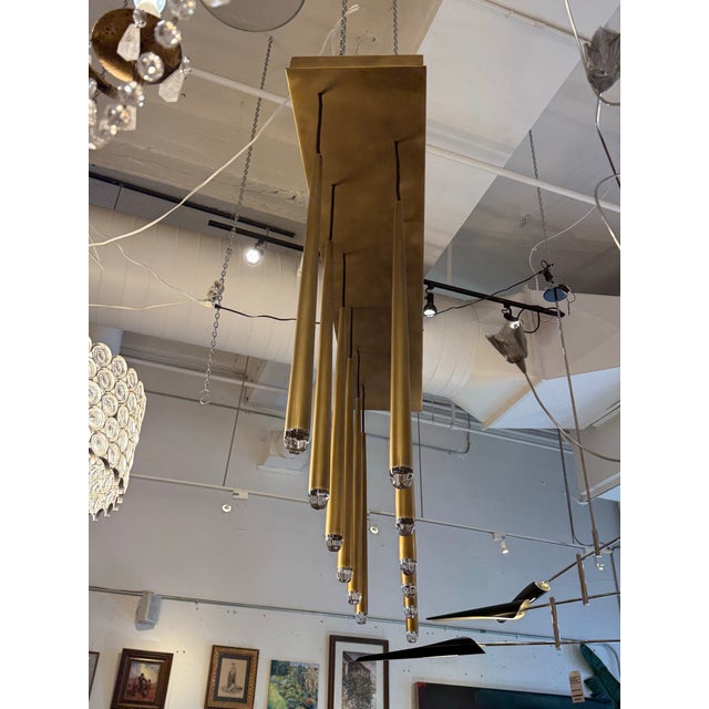 Lights Jonathan Browning for Restoration Hardware Aquitaine Twelve Light Linear Chandelier For Sale - Image 7 of 12