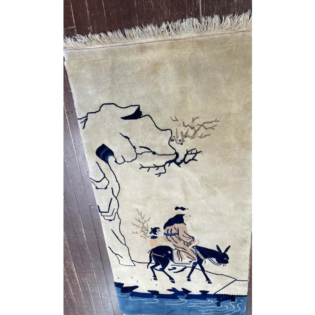 Mid 20th Century Antique Art Deco/Peking Rug 2'7" X 5', Pictorial Design, C-1940's #17409 For Sale - Image 5 of 10