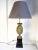 Large 50s pineapple table lamp in brass on a black matted wooden base, height with shade 80cm/31.5" height without shade...