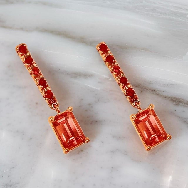 Rubellite Tourmaline Ruby Earrings 14k Gold 1.25 TCW Certified For Sale - Image 11 of 18