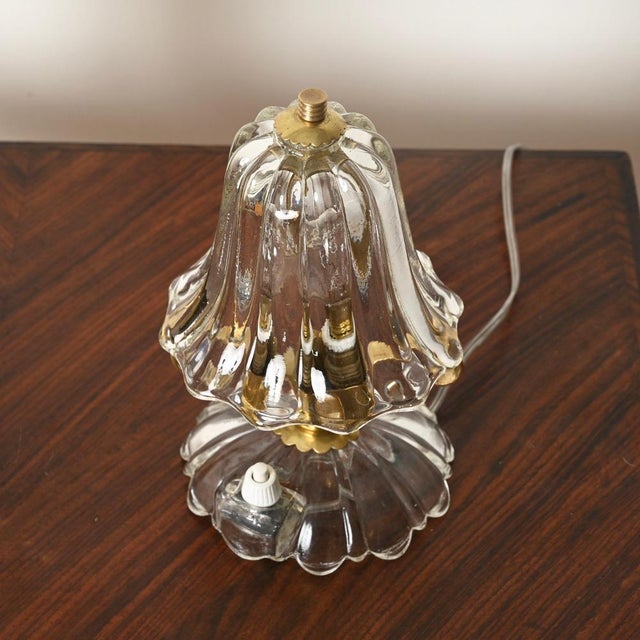 Bell-Flower Murano Glass and Brass Table Lamps from Barovier, Italy, 1940s, Set of 2 For Sale - Image 15 of 16