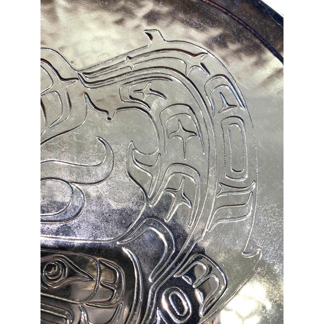 Harold Alfred Signed Silvered Copper Salmon Formline Pedestal Bowl, Canadian Indigenous First Nations Kwakwaka’wakw Native Art For Sale In San Francisco - Image 6 of 11