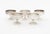 Group of Six, Modern Crystal and Silverplate Centerpiece Bowl and Five Silverplate Sherbet Dishes, apparently unmarked....