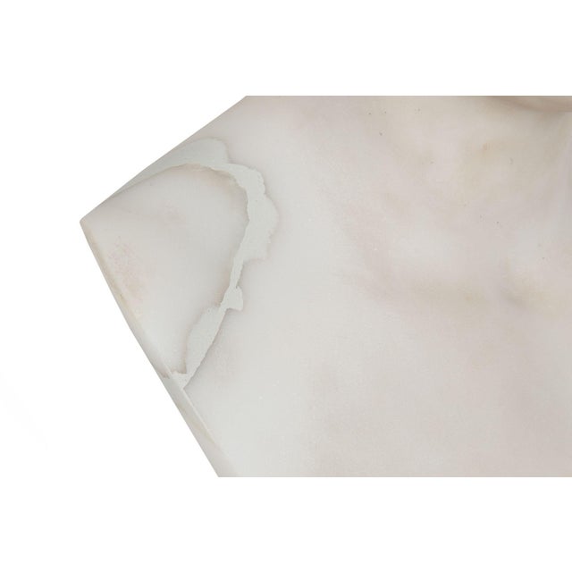 Grand Tour Antique Italian Carved Marble Bust of Young Caesar Augustus For Sale - Image 11 of 16