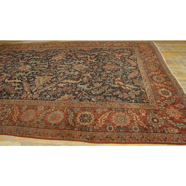 Excellent and Vibrant Navy Ground Color With Traditional Heriz Serapi Style Persian Rug For Sale - Image 4 of 8