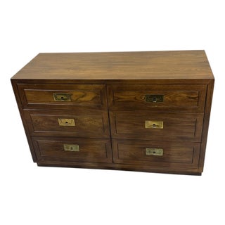 Henredon Campaign Scene 1 Dresser Chest For Sale