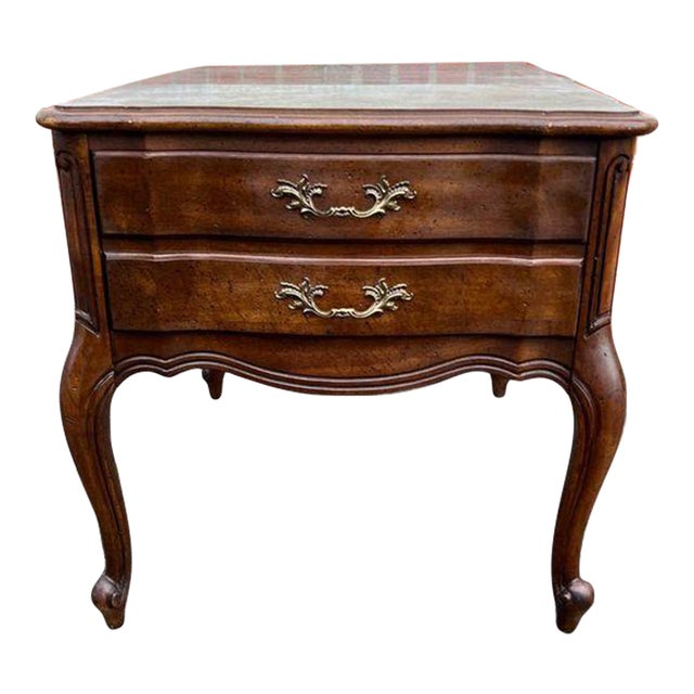 Vintage Louis XV Style Fruitwood Inlaid Nightstand by Weiman Furniture. For Sale