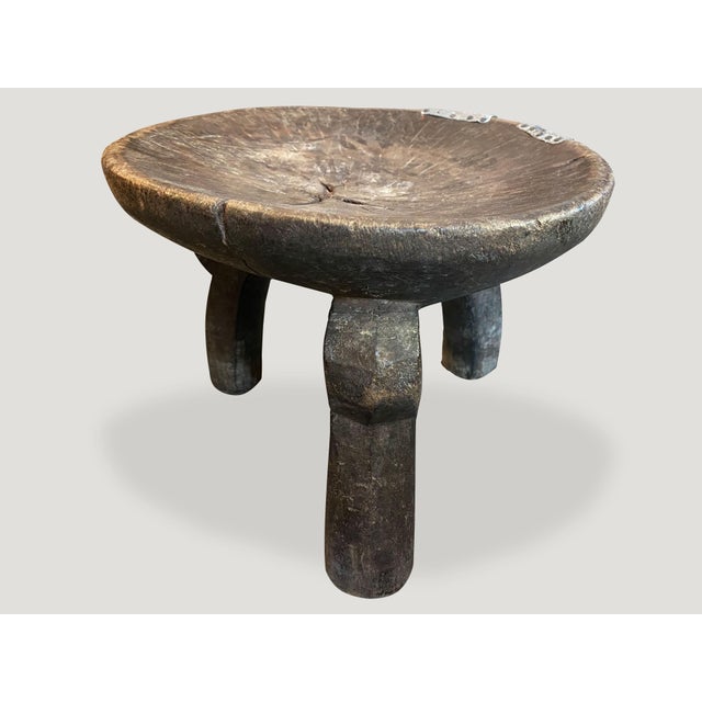 Tribal Antique African Stool, Side Table or Bowl For Sale - Image 3 of 6