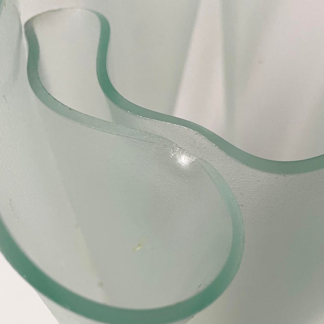 Fontana Arte Italian Modern Glass Vase by Pietro Chiesa for Fontana Arte, 1980s For Sale - Image 4 of 13