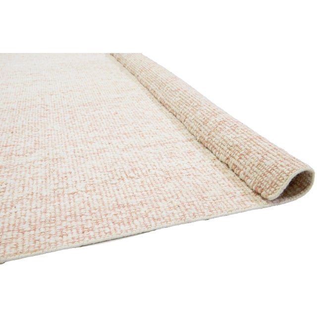 Blush Modern Natural Style Handmade Wool and Jute Rug For Sale - Image 4 of 10