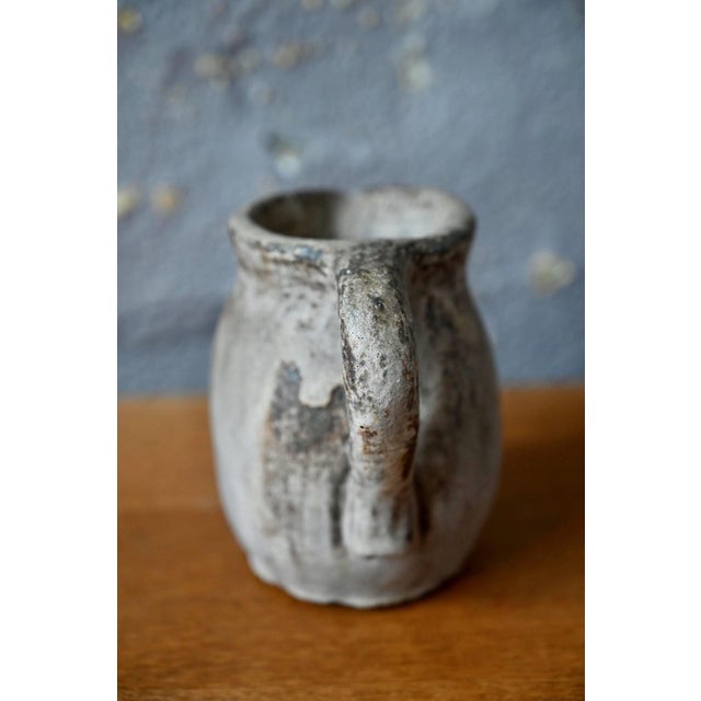 Beige Brutalist Glazed Stoneware Pitcher, 1960s For Sale - Image 8 of 10