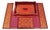 Vintage Italian Hollywood Regency Red Tooled Leather Gold Gilt 3 Pc Desk Set For Sale