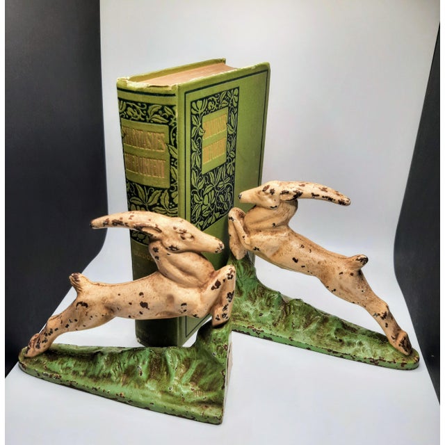 Hubley Cast Iron Leaping Gazelle Bookends For Sale - Image 12 of 13