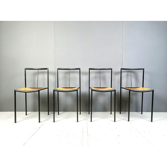 1980s Chairs by Sergio Calatroni and Maurizio Peregalli for Zeus Noto, 1985, Set of 4 For Sale - Image 5 of 11
