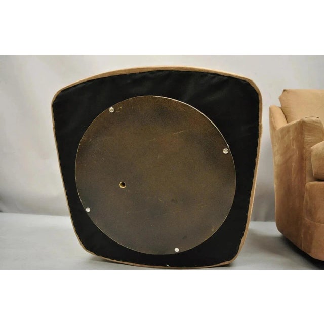 Mid 20th Century Vintage Mid Century Modern Brown Upholstered Swivel Lounge Club Chairs - A Pair For Sale In Philadelphia - Image 6 of 10