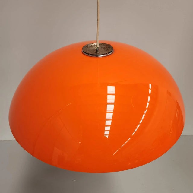 Mod 3013 Hanging Light in Orange from Guzzini, 1970s For Sale - Image 6 of 8