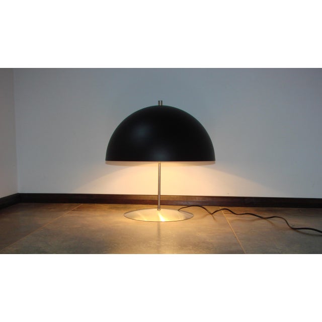 Modern Metal Table Lamp with Black Shade, 1980s For Sale - Image 6 of 12