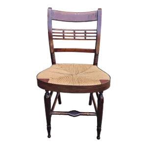 20th Century Victorian Style Rush Seat Side Chair