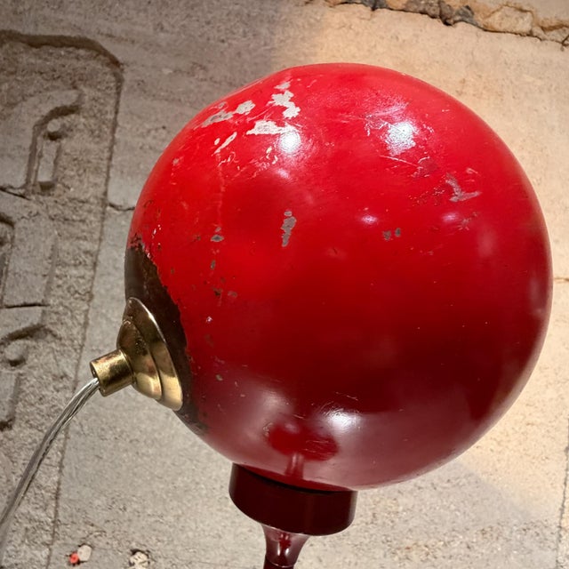 Vintage Red Space Age Floor Lamp / Pedestal Ashtray Combo Mid-Century For Sale - Image 14 of 14