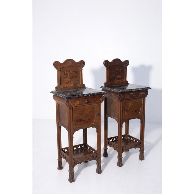 Art Nouveau Bedside Tables by Vittorio Valabrega, 1900, Set of 2 For Sale - Image 14 of 14