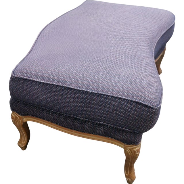 Vintage J. Royale French Bergère Chair & Ottoman With a Gilded Wood Frame For Sale - Image 9 of 12