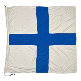 Large Vintage Sewn Nautical Signal Flag For Sale