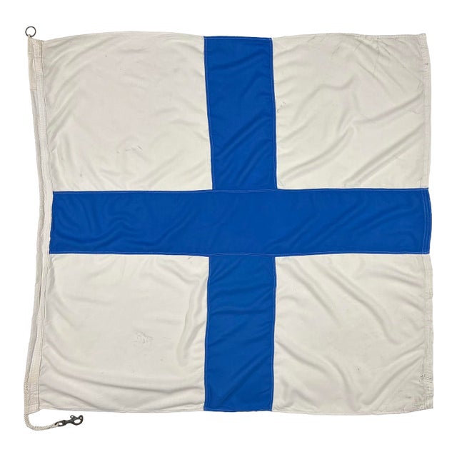 Large Vintage Sewn Nautical Signal Flag For Sale
