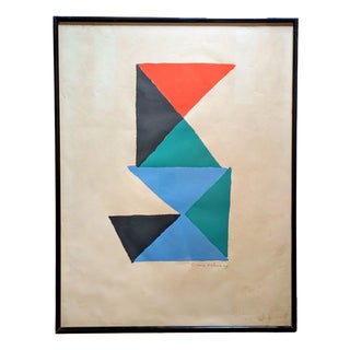 Sonia Delaunay, Abstraction in Color Triangles, 1966, Lithograph For Sale