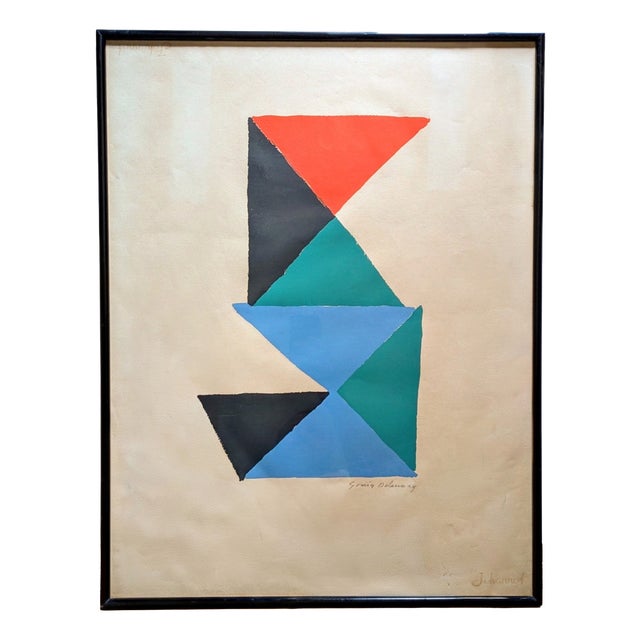 Sonia Delaunay, Abstraction in Color Triangles, 1966, Lithograph For Sale