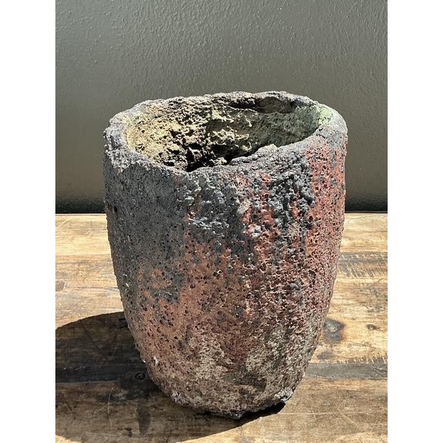 Ceramic Vintage Patinated Lava Glaze Planter For Sale - Image 7 of 12