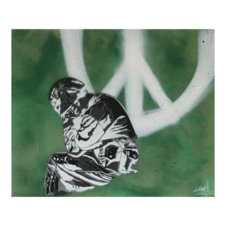 Kiki, Why - White Version, 2018, Aerosol Spray Stencils on Canvas For Sale