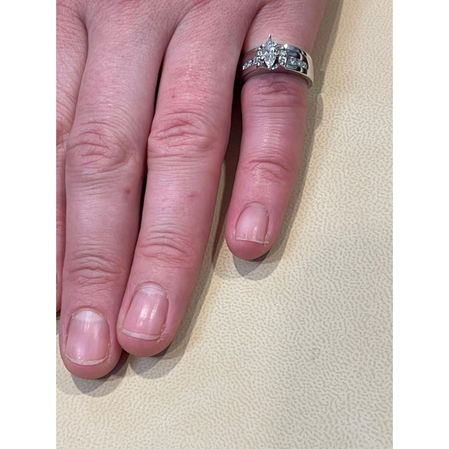 Approximately 0.75 Carat Diamond Engagement Ring/Band 14 Karat White Gold For Sale - Image 14 of 18