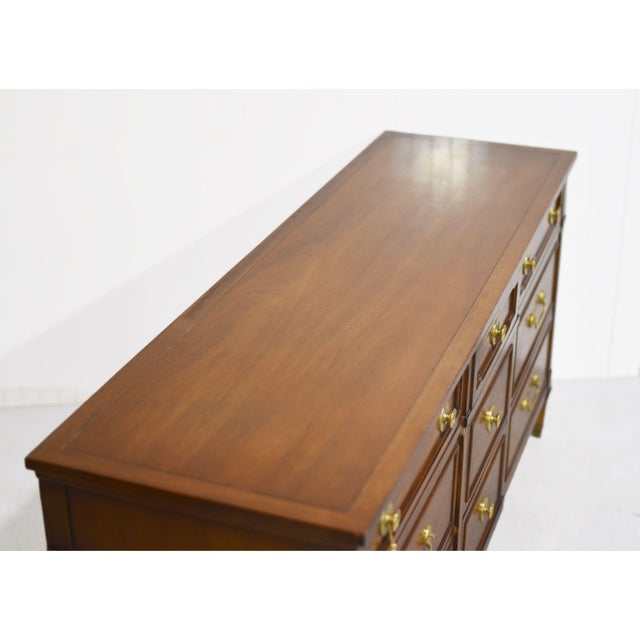Brown Mid Century Transitional 9 Drawer Dresser by Drexel For Sale - Image 8 of 14
