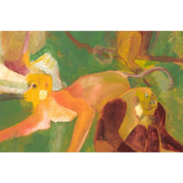 Danish 1930's Framed Painting of Monkeys For Sale - Image 10 of 11